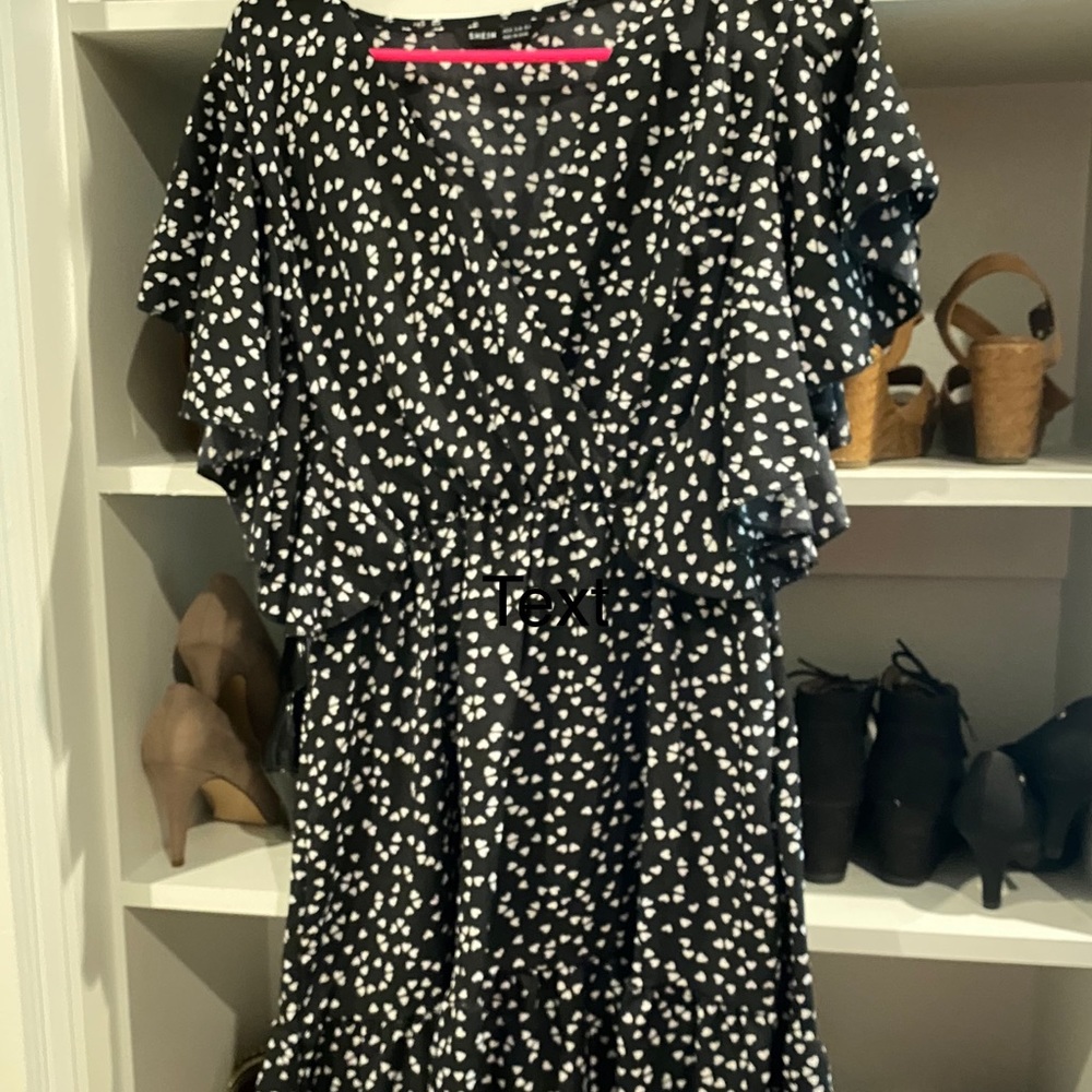 Shein black dress with small hearts